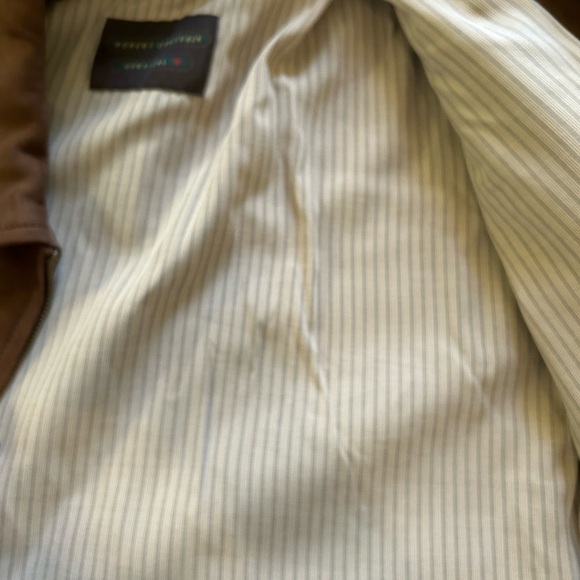 Robert Comstock Vertical Brown baby calf nubuck Leather  Jacket cl - Picture 7 of 17